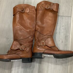 Elegant Tan Leather Riding Boots